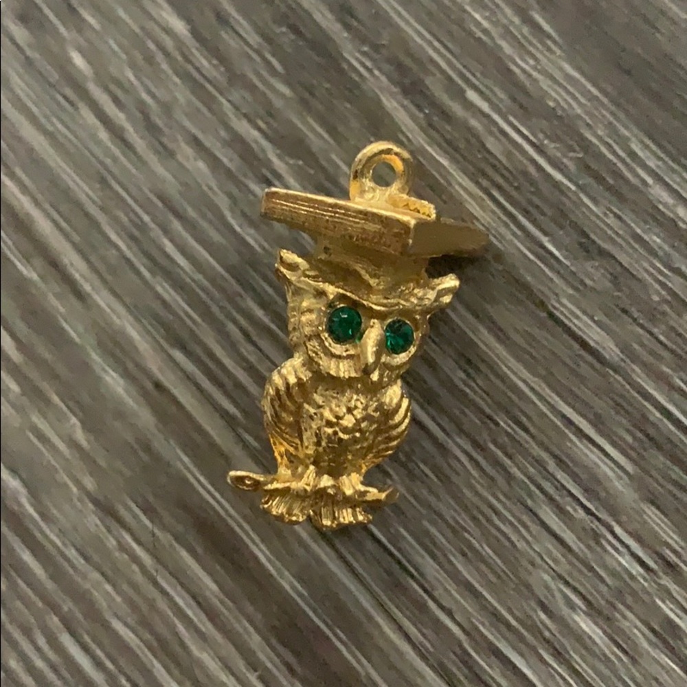 Owl graduation necklace charm